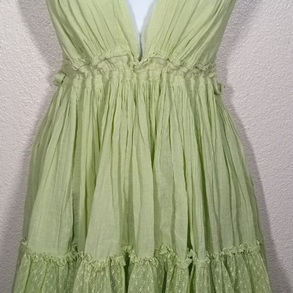 Free People/ Size S/ Free People /Degree Mini Dressligh Green - Picture 2 of 5